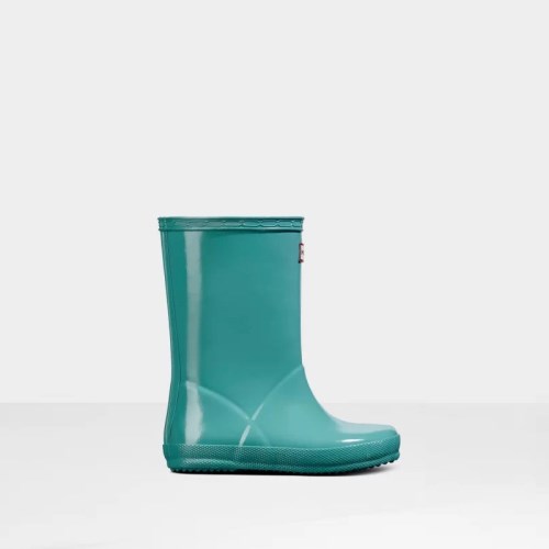 Hunter Original Classic Gloss Rain Boots For Kids - NZ G5762